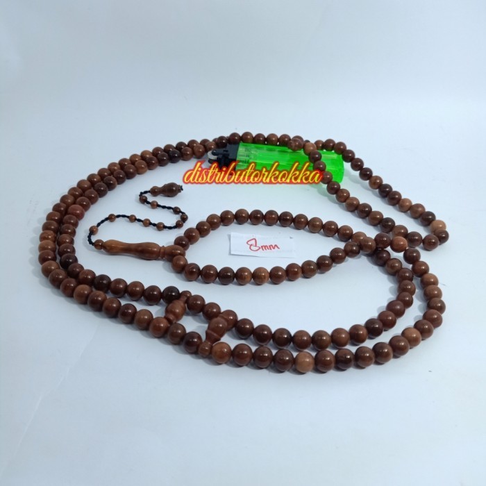 Tasbih 165 Kokka Kaukah Kaokah Tijani 8Mm Coklat