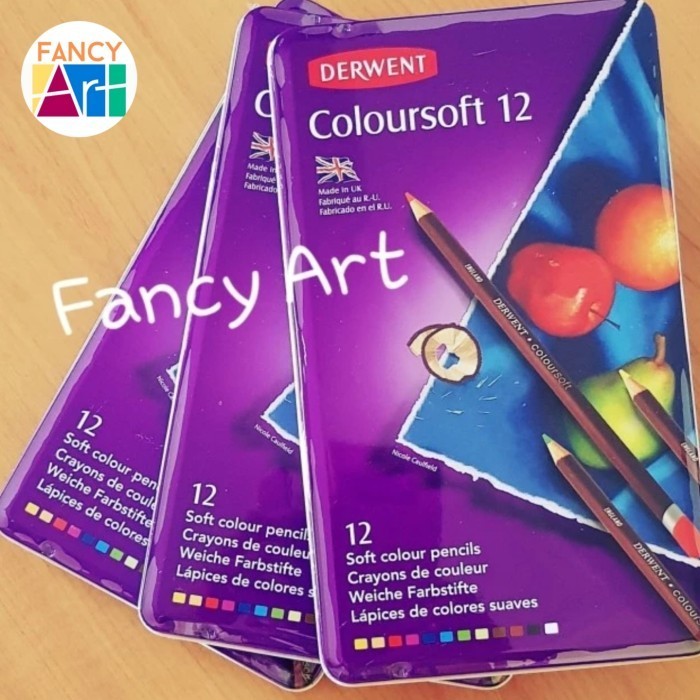 

Gaya Derwent Coloursoft Pencil 12 Tin ( Soft Colour Pencils ) Promo