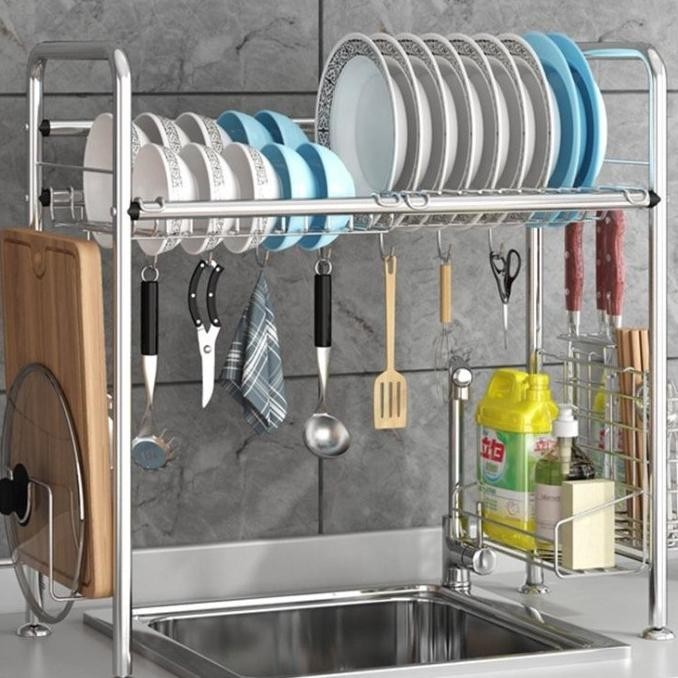 Super Jualan Netel Rak Wastafel Dapur Stainless Steel, Rak Tiris Difteraan