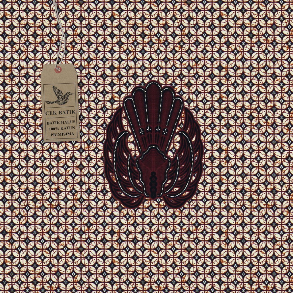 Kain Batik - Motif Batik Kawung Mini Gajah Mada Classic Gading Mas (Putih Cream)