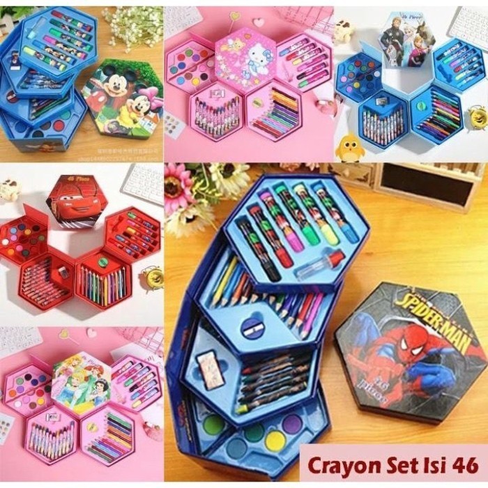 

Sale!!! Crayon Set Isi 46 Spidol Pensil Warna Cat Air Alat Lukis Murah Hot Sale