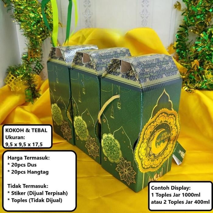 

Box Lebaran Isi 2 Toples Jar 400Ml Dus Kue Kering Parcel Idul Fitri 099
