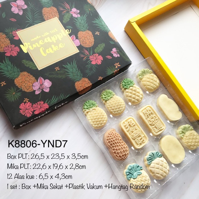 

Kotak +Mika Sekat Nastar Taiwan Naswan K8806 Set Lengkap Motif Nenas 028