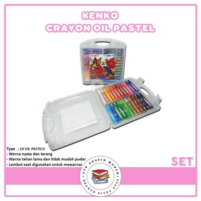 

Buruan Kenko - Krayon Oil Pastel 24 Color / Warna Pp Case - Garden - Set Bagus
