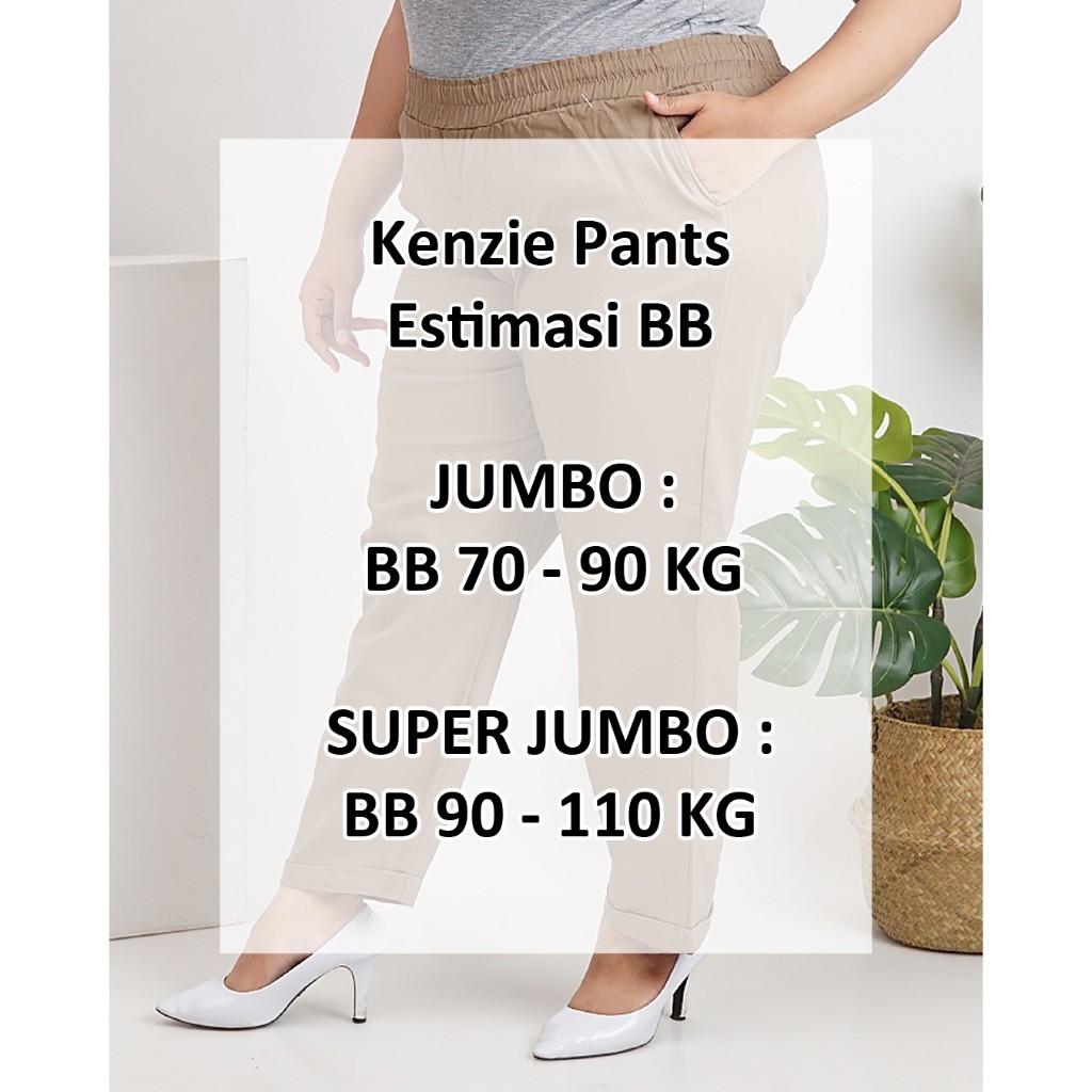 [THE BEST COLLECTIONS] ADEEVA Kenzie Super Jumbo Celana Panjang Wanita Jumbo Katun Twill Stretch