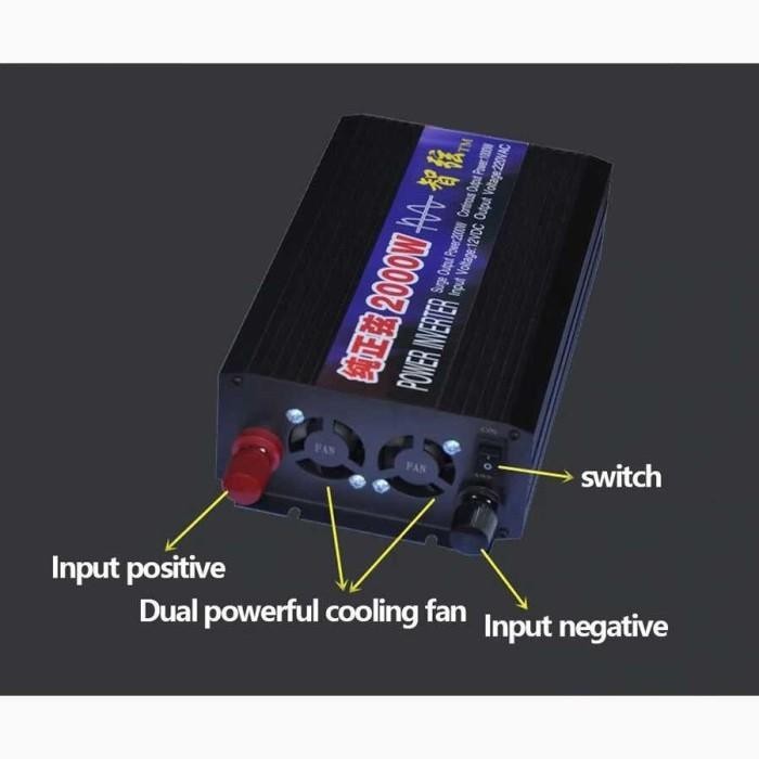 NEW 2000W CAR POWER INVERTER DC TO AC INVERTER PURE SINE WAVE DC