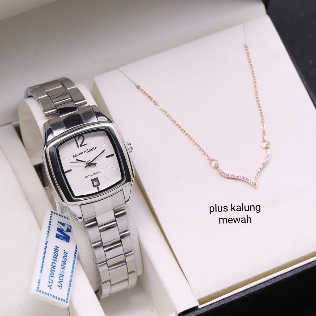 [ONLINE EXCLUSIVE] (SEVEN MINUTE ) Jam tangan original wanita SEVEN MINUTE M704 plus kalung premium