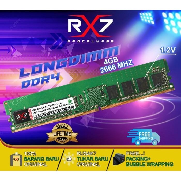 RAM RX7 DDR4 4GB 2666 MHz PC 21300 RAM GARANSI RESMI Berkualitas