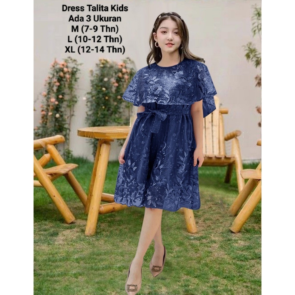 [THE NEWEST COLLECTIONS] Dress Anak Perempuan Remaja Terbaru Full Brokat Mutiara Dress Talita Kids
