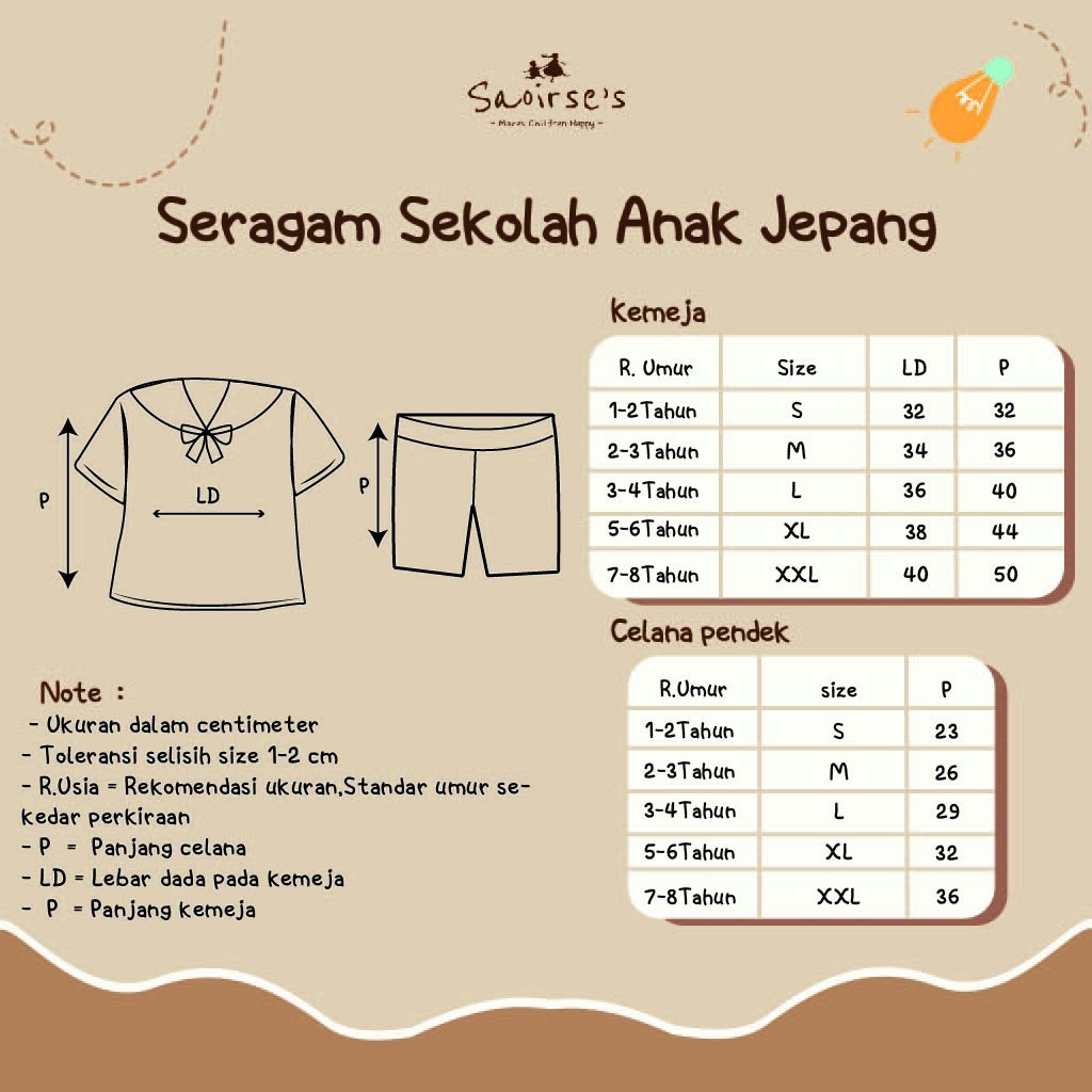 [THE NEWEST COLLECTIONS] Saoirse's Seragam Sekolah Anak Jepang - Seragam Sailormoon Anak Perempuan