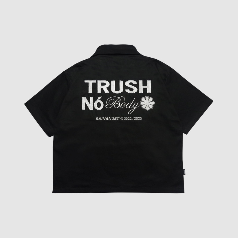 [HIGH QUALITY COLLECTIONS] Sainangel Work Shirt Zipper Clover Black