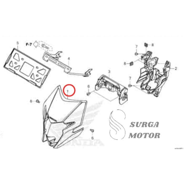 Cover Batok Lampu Depan Putih Set Illust Visor Type 1 CRF 150L K84 Ori Import Premium