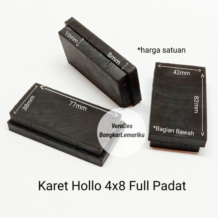 Karet Hollo 4x8 Tutup Holo Hollow Baja Ringan Kaki Kursi Meja Kotak