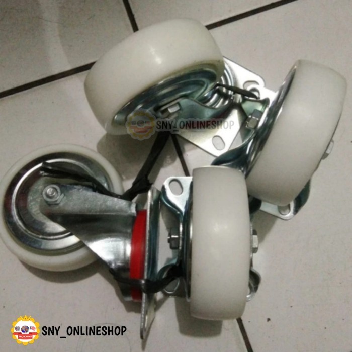 4PCS RODA TROLI / TROLLEY / RODA LORI NYLON 4" INCH HIDUP/MATI