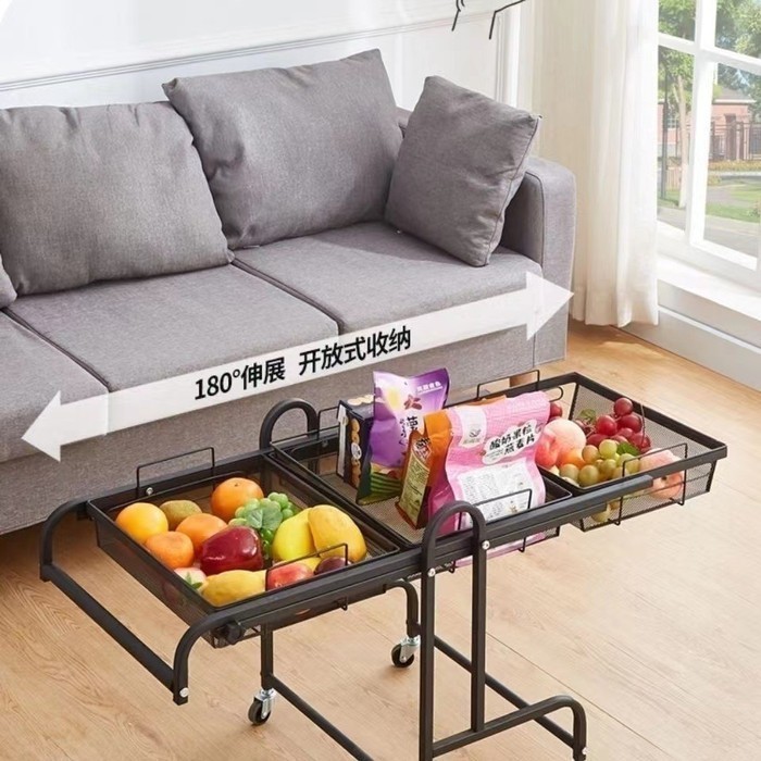 DNSH RAK TROLI BESI 3 SUSUN RAK TROLI LANTAI RODA DORONG FLEXIBLE