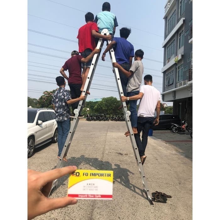 TANGGA MULTIFUNGSI 3.7 METER TANGGA LIPAT TANGGA ALUMUNIUM AMG