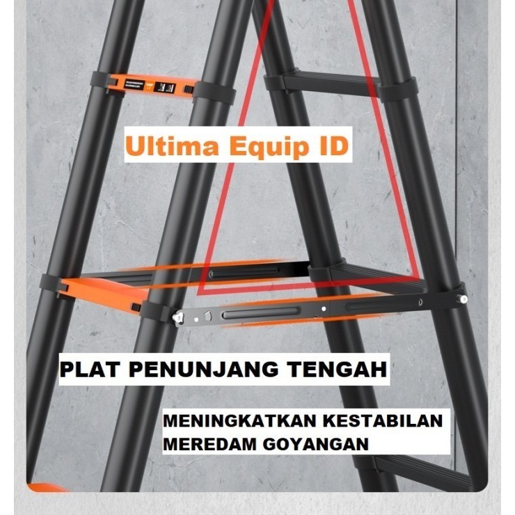 TANGGA LIPAT 2.5+2.5 TELESKOPIK TELESCOPIC DOUBLE ALUMINIUM ALUMUNIUM