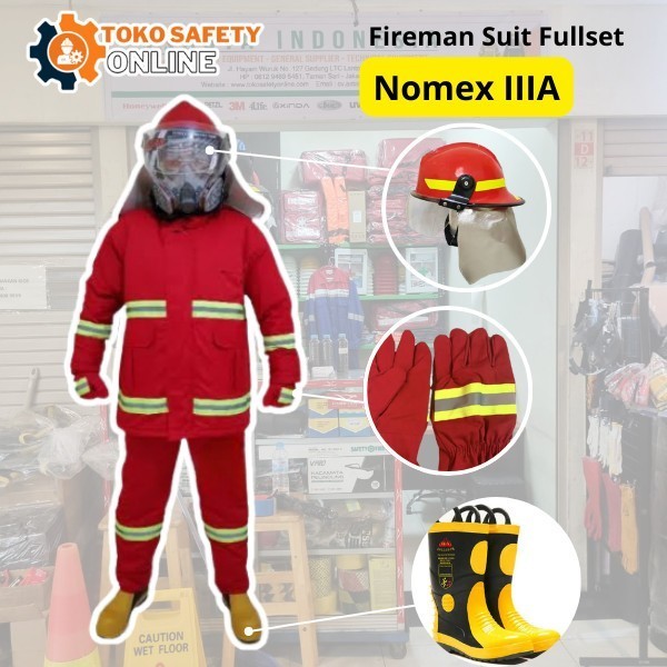 FULLSET FIRE SUIT PROTECTION NOMEX IIIA - BAJU PEMADAM NOMEX IIIA ORI