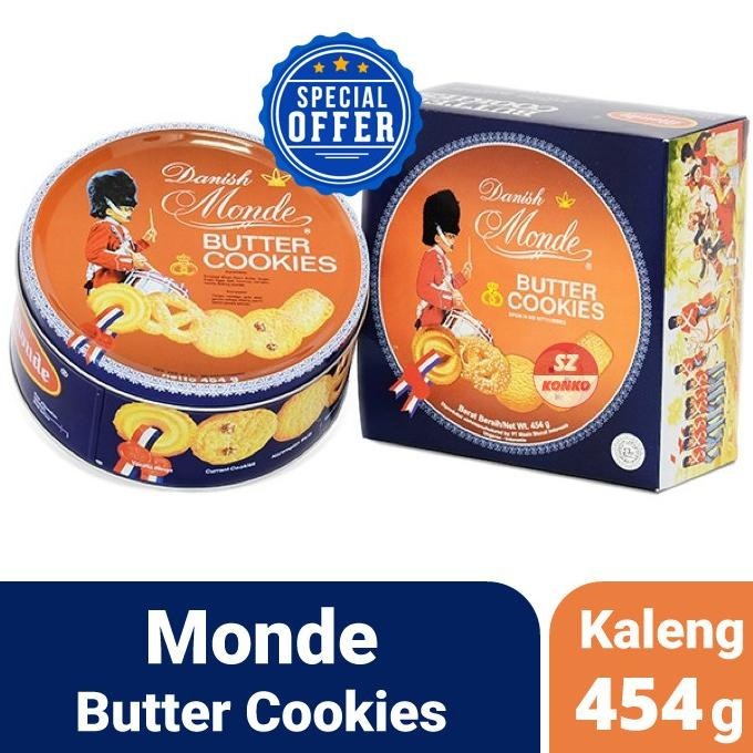 

MONDE Butter Cookies 454 gr - Biskuit Kaleng Blue Shell 454g