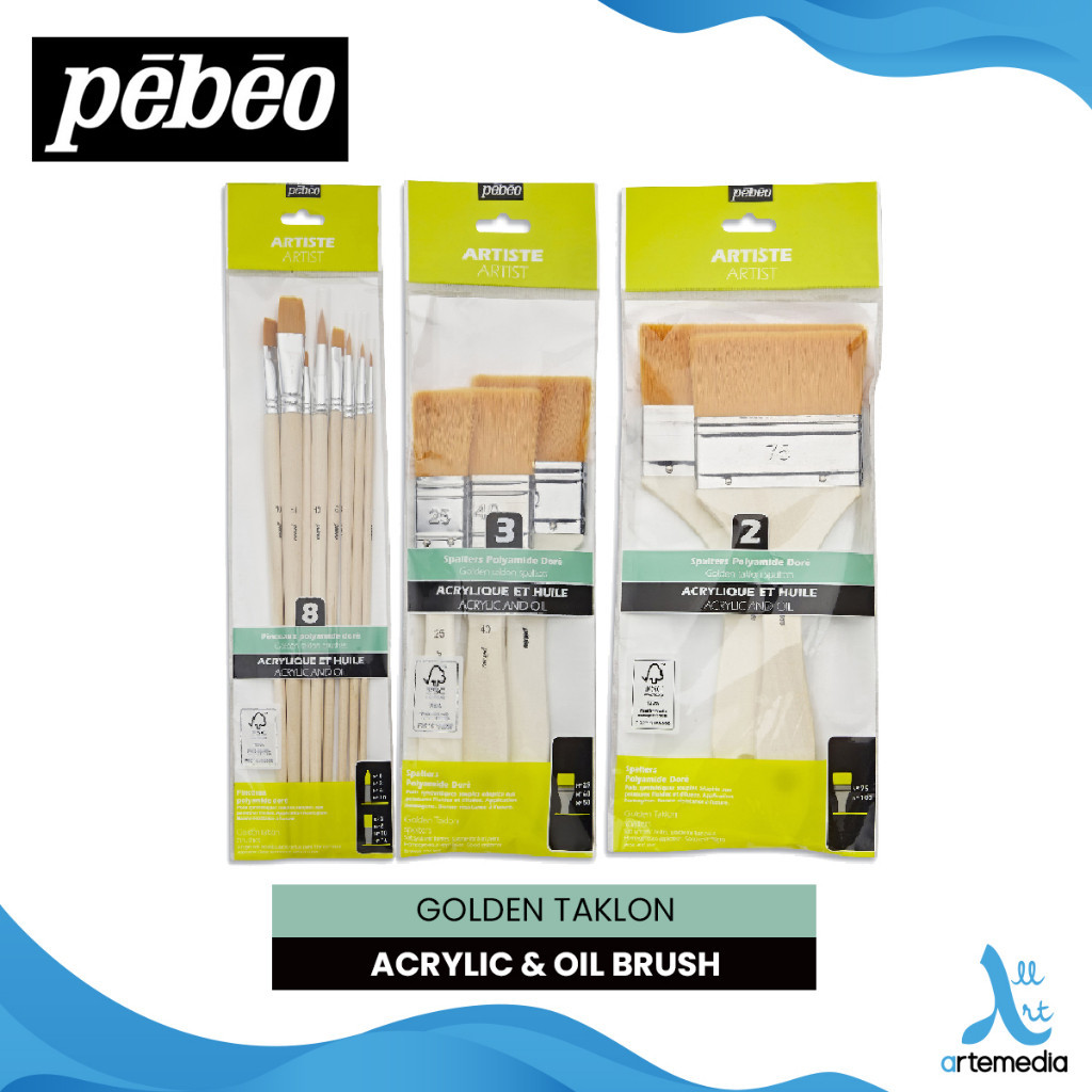 

Kuas Lukis Pebeo Golden Taklon Oil and Acryllic Brush Set