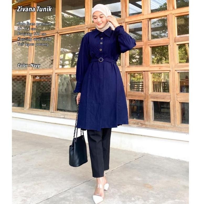 SERS Tunik Polo Linen - ZIVANA TUNIK //JF803 TERLARIS