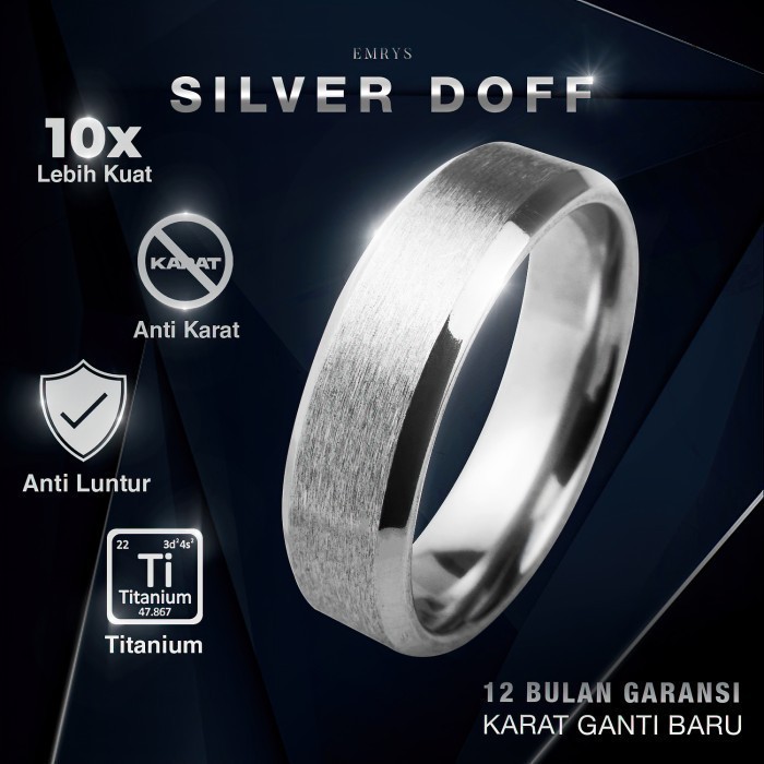 Emrys Simple Ring Sier Doff Cincin Pria Wanita