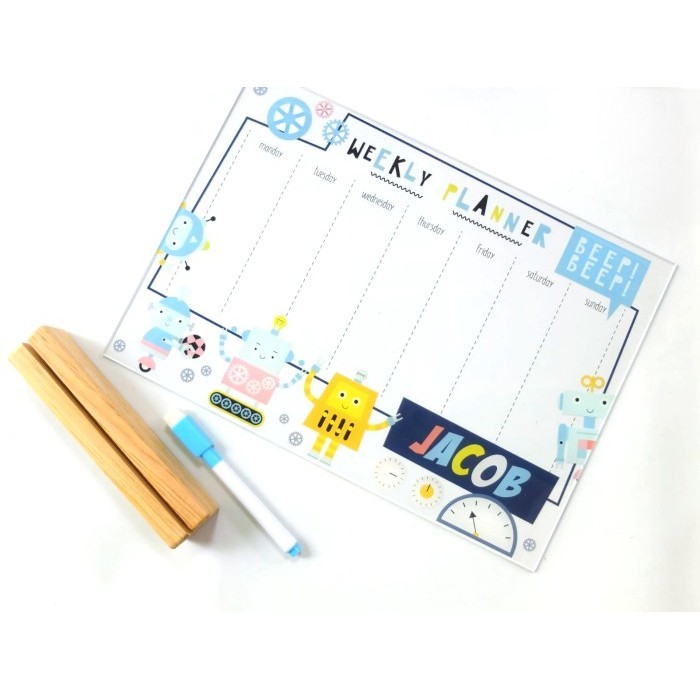 

BARANG TERLARIS Weekly Planner Jadwal Sekolah papan tulis Akrilik custom kado bunny