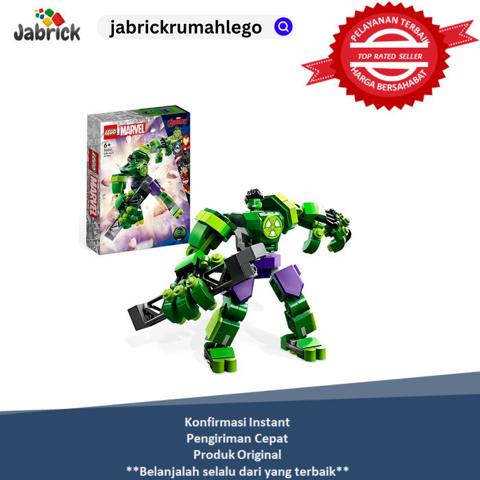 DISKON SPESIAL LEGO 76241 MARVEL HULK MECH ARMOUR, AVENGERS ACTION FIGURE SET TERBARU