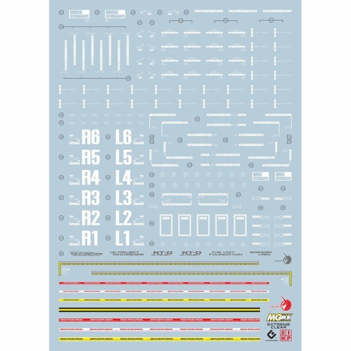 HOT SALE MGEX UNICORN GUNDAM VER.KA WATER DECAL EVO SIMP DECAL TERLARIS