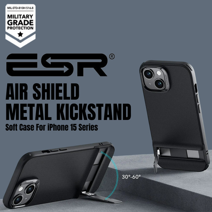Best Case Iphone 15 Pro Max Plus Esr Casing Silikon Metal Stand Shockproof