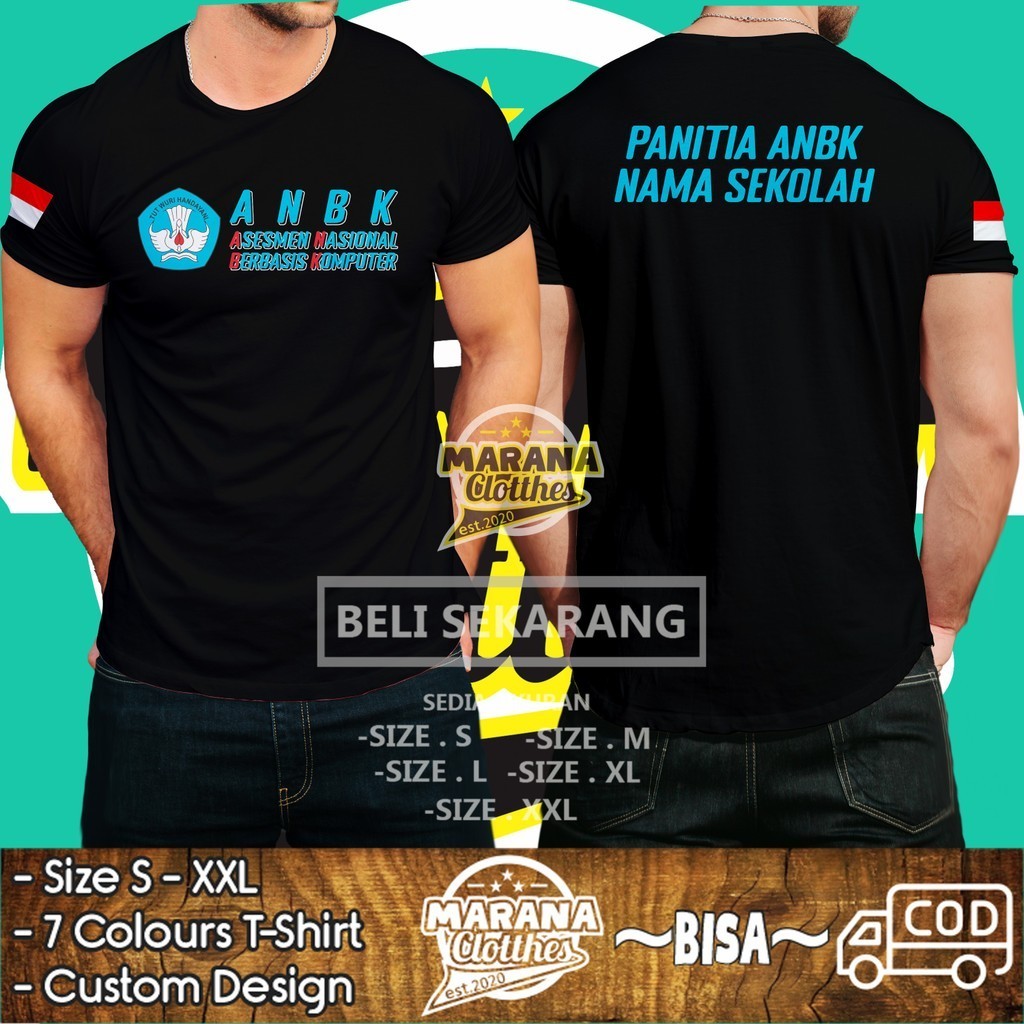 Kaos Panitia ANBK Asesmen Nasional Gratis Nama Sekolah DB Kaos Distro