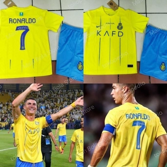 JERSEY BAJU BOLA AL NASSR HOME KIDS ANAK + RONALDO GRADE ORI