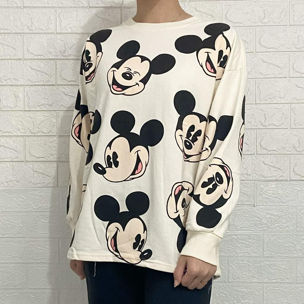[COLD COLLECTIONS] Sweater Crewneck Oversized Mickey Mouse Atasan Wanita