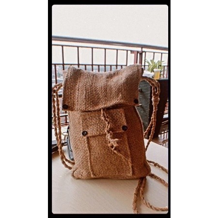 Tas Selempang Slingbag Rajut Goni / Tas Bahu Pria, Wanita