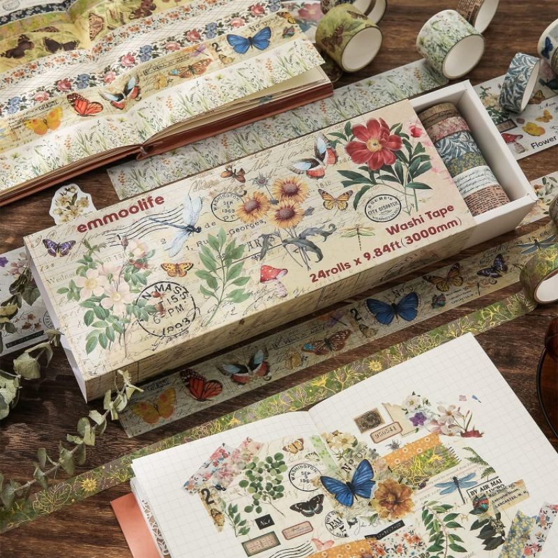 

Vintage/Floral/Plant Washi Tape Set
