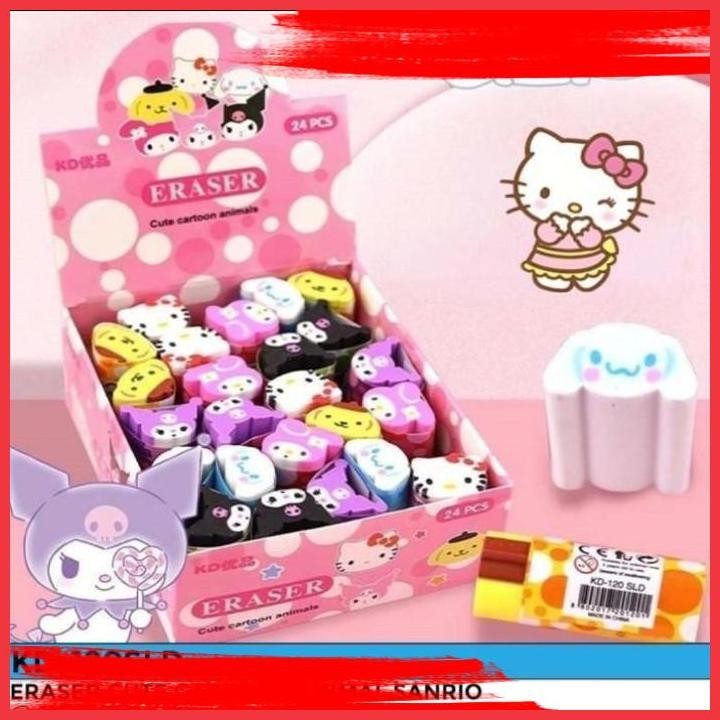 

(ANTI) PENGHAPUS POTONG BENTUK SANRIO ISI 24 PC