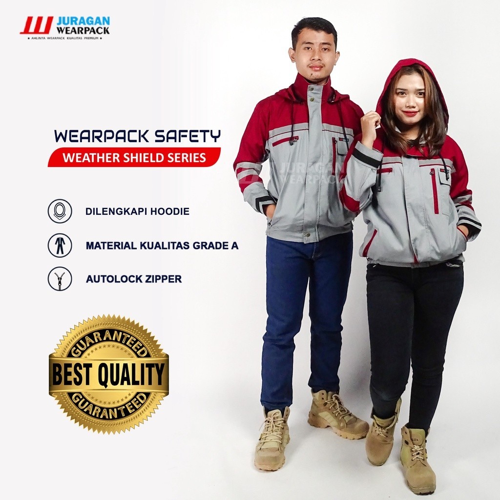 [FRESH STYLE] GET IT NOW Juragan Wearpack - Wearpack Kerja Segala Cuaca Warna Merah Maroon