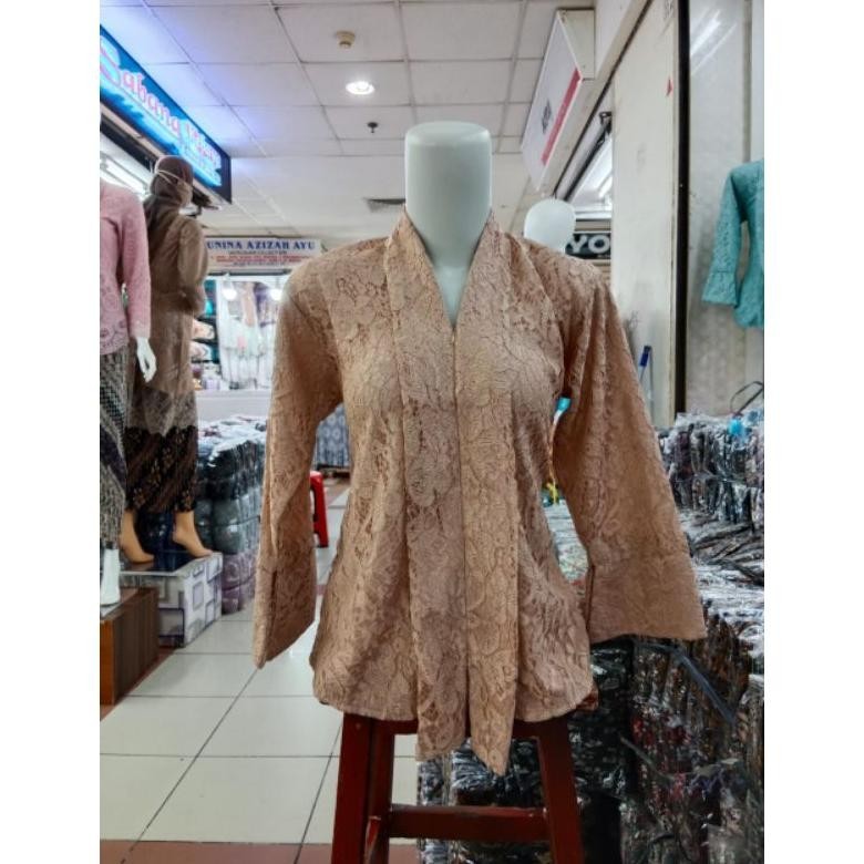 Atasan Kebaya Floy Brokat Jumbo Ld 130 Warna Hitam Mocca Dusty Coksu Silver Navy Maroon Wardah Hijau