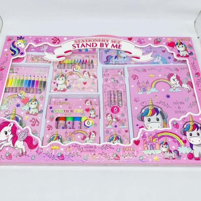 

New Stationary Set Xl Alat Tulis Gambar Anak Lengkap Pensil Warna Unicorn Pengiriman Cepat