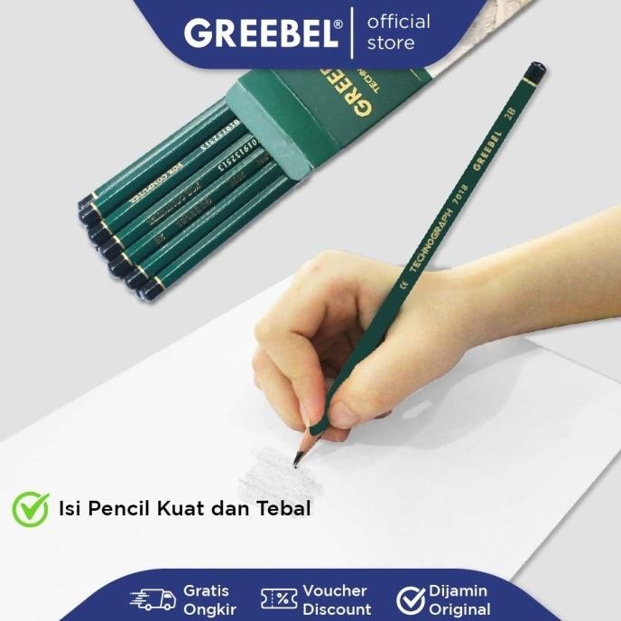 

Terjangkau - GREEBEL PENCIL 2B 7018 (12 PCS)/Pensil Kayu Graphite utk Ujian&Gambar ..