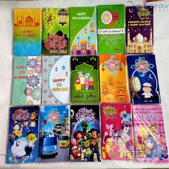 

10Pcs Amplop Angpao Idul Fitri Lebaran Kartun Panjang