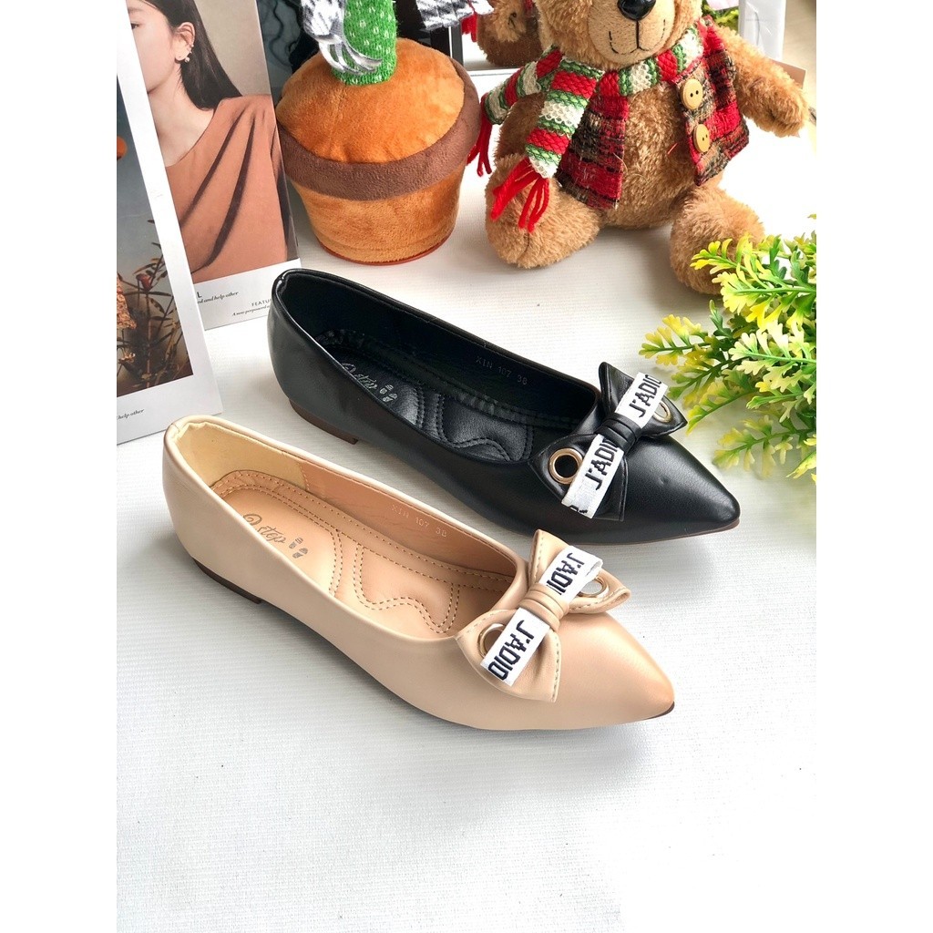 [ONLINE EXCLUSIVE] 2Step-XIN107 Sepatu flatshoes wanita bahan PU Sintetis size 36-40