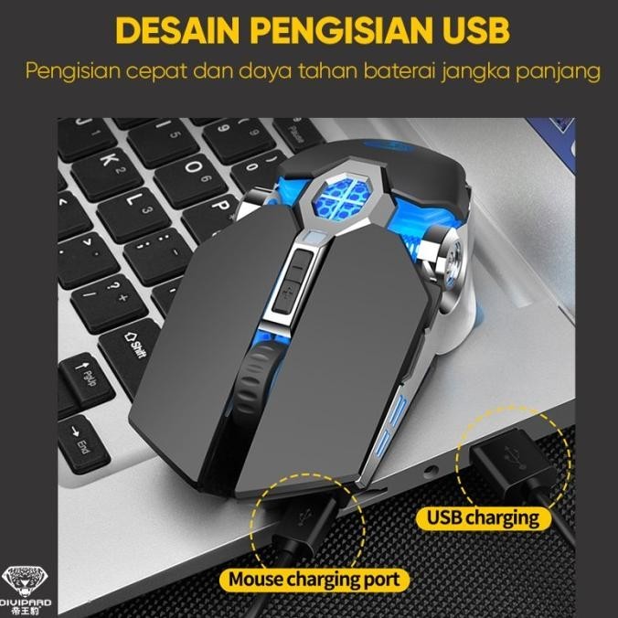 Wireless Mouse Mechanical Gaming RGB Charging Divipard Q7 4000DPI - stelladustore