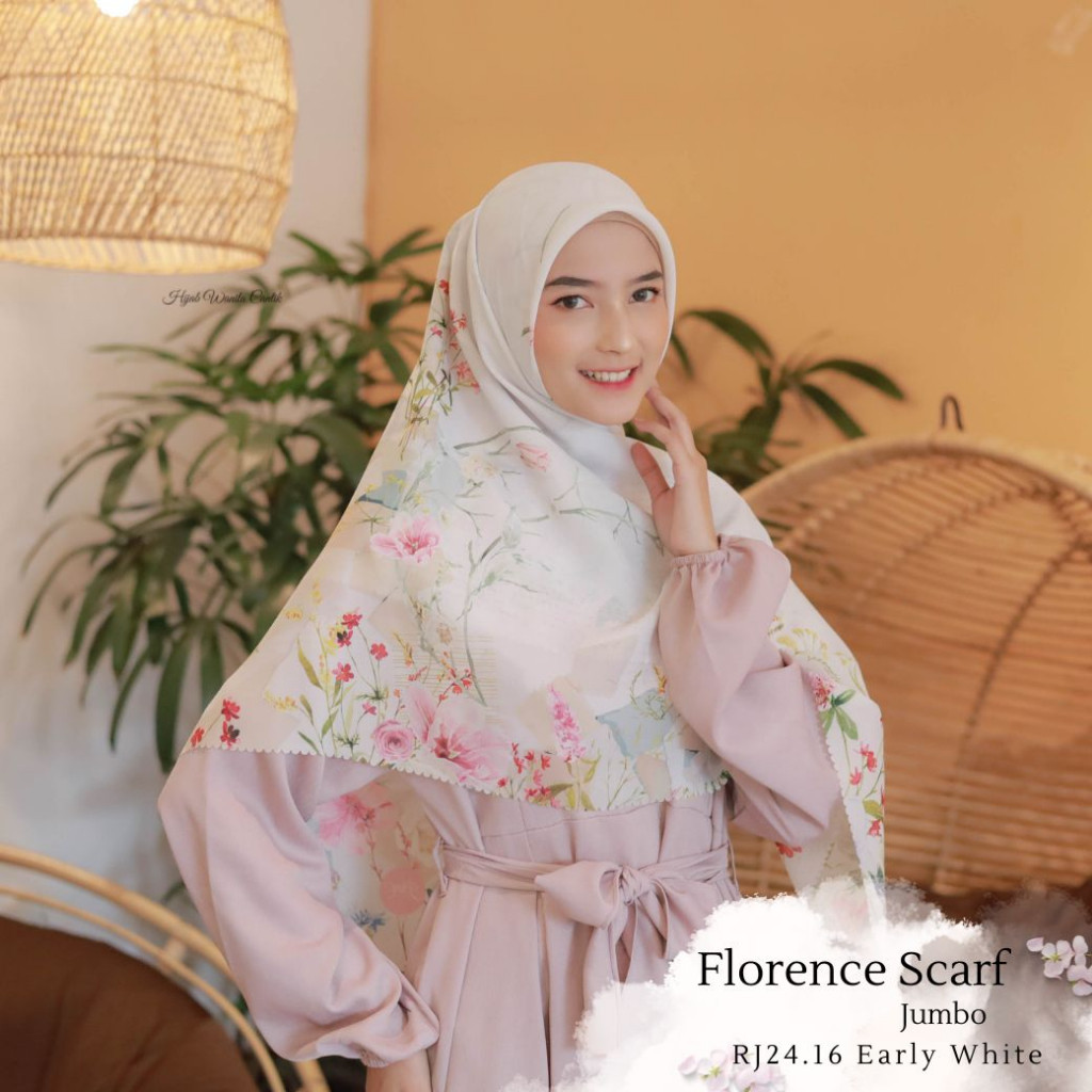 Promo Mega Sale 2.2 // Hijabwanitacantik - Segi Empat Florence Scarf Polycotton Jumbo RJ24.16 Early