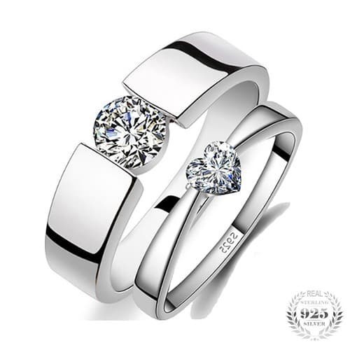 Cincin Couple Perak 925 / 925 Sterling Sier Couple Ring