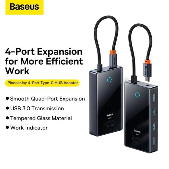 Baseus Pioneerjoy 4-Port Usb C Hub Converter Type-C To Usb 3.0 Borjaqueen