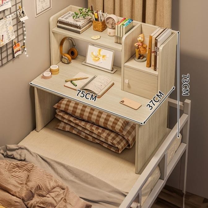 Rak Meja Belajar Meja Tulis Minimalis Rak Buku Multifungsi Meja Kayu Burgerxaxa