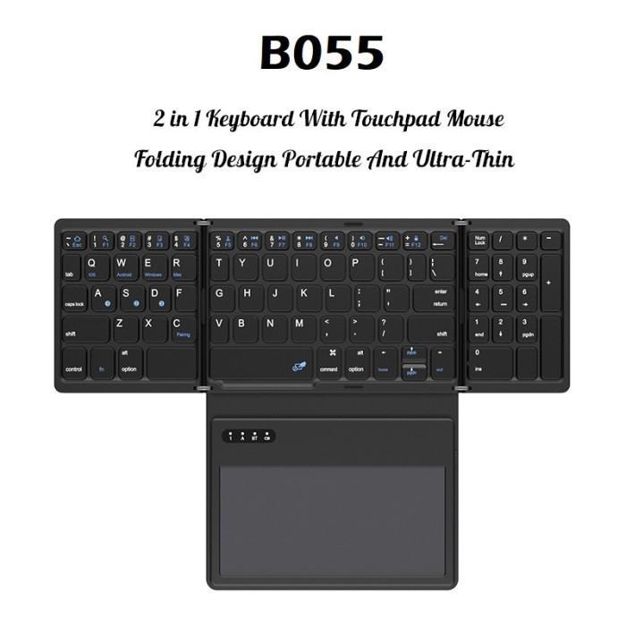 B055 - Universal Wireless Slim Folding Keyboard with Touchpad