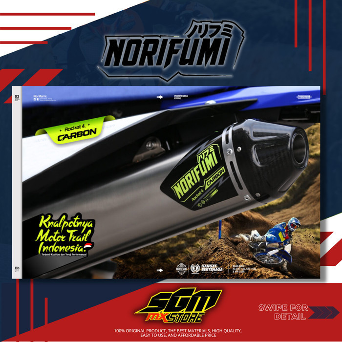 PROMO KNALPOT NORIFUMI ROCKET 4 CARBON KLX ORIGINAL PRODUCT #ORIGINAL