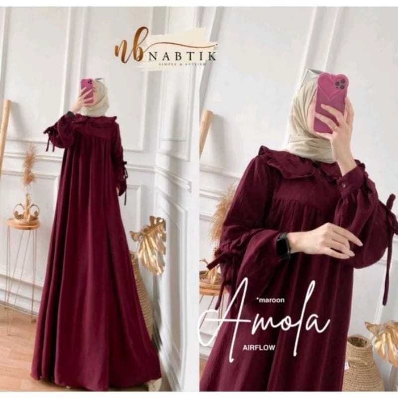 U3N ALASKA PROMO... GAMIS AMOLA TERBARU DRESS WANITA NABTIK JUMBO BUSUI FRIENDLY XW4